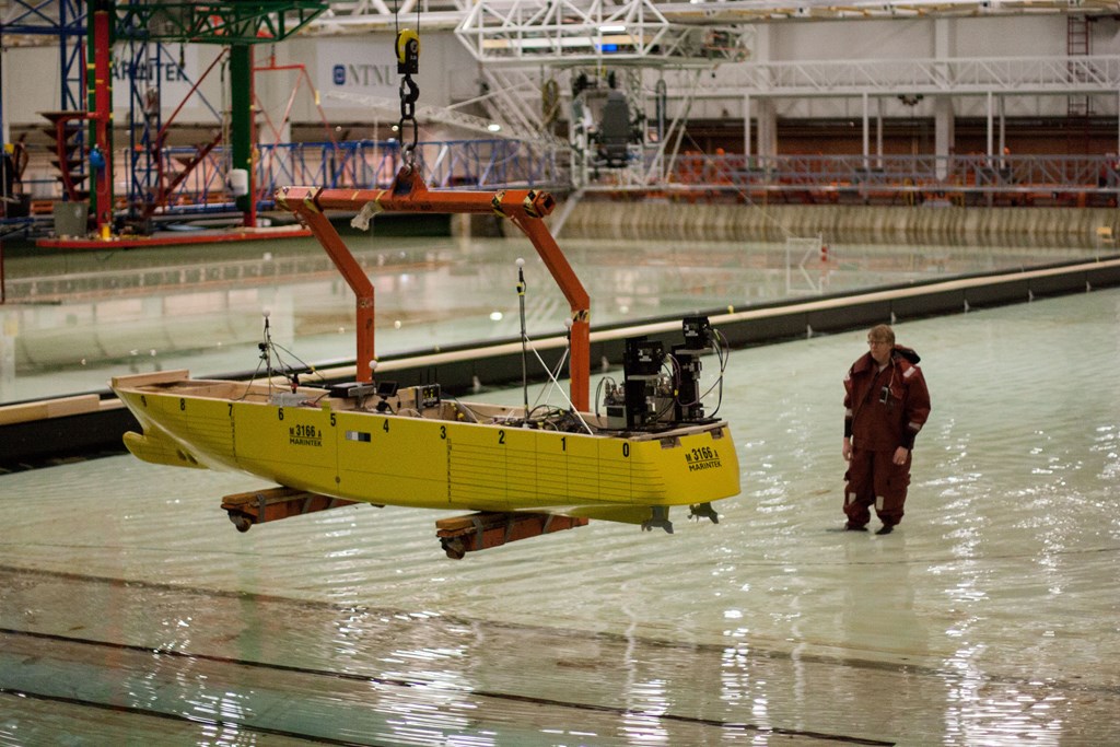 Fra  testtankforsøkene Marintek