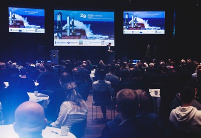 Viser over hundre deltakere i salen under Haugesundkonferansen 2023