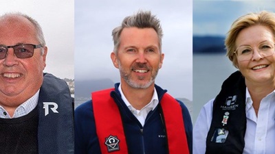 Sjøfartsdirektør Alvestad, kystdirektør Arset og generalsekretær Lind i Redningsselskapet