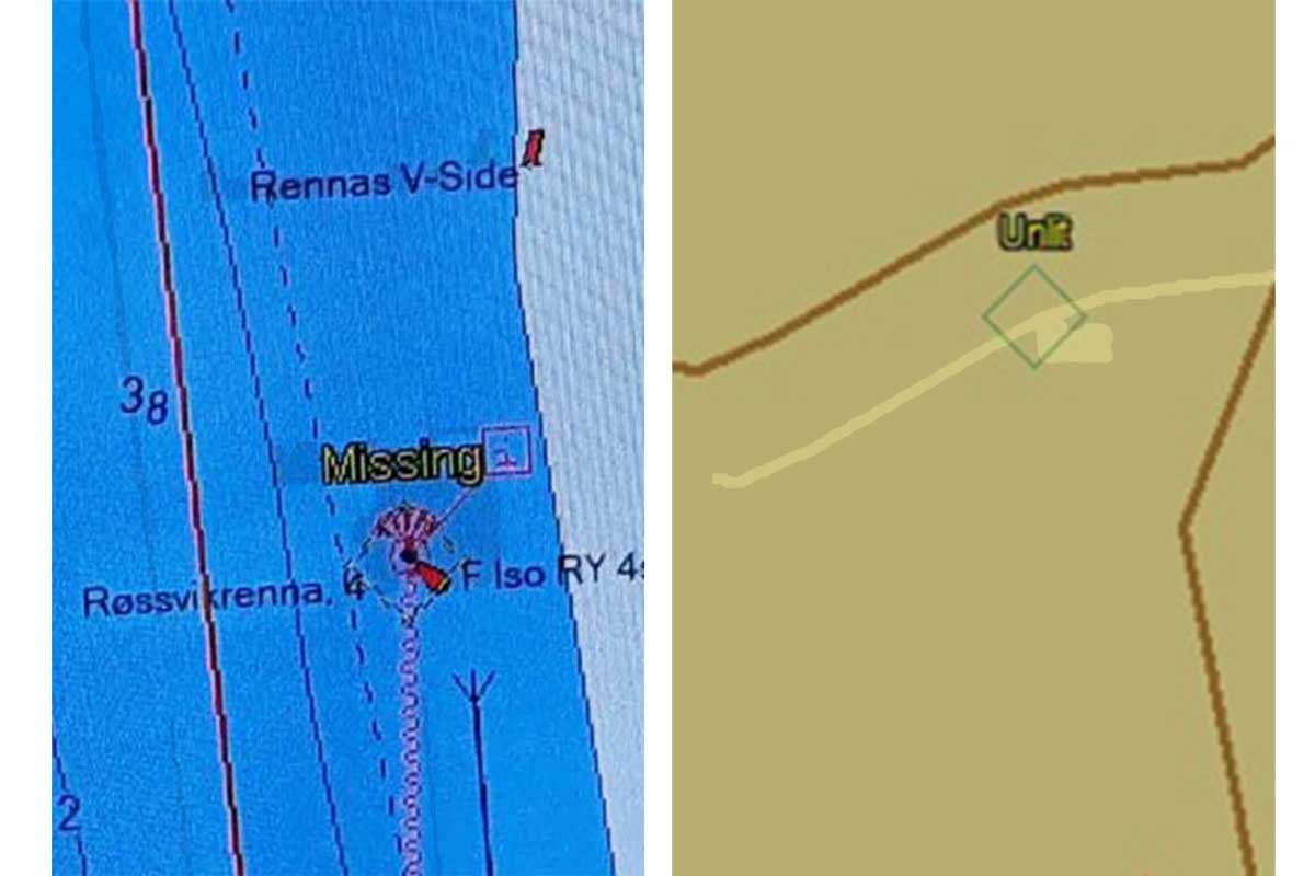 Eksempler på bruk av virtuelle sjømerker i sjøkart