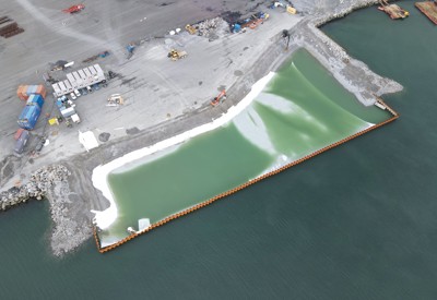 Vest Betong AS er i full gang og starter nå mudringsarbeidet ved Langneset.