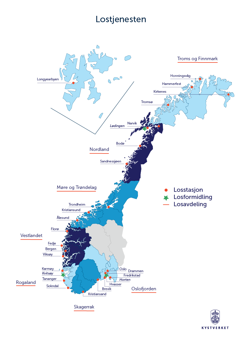 Kart over lostjenesten