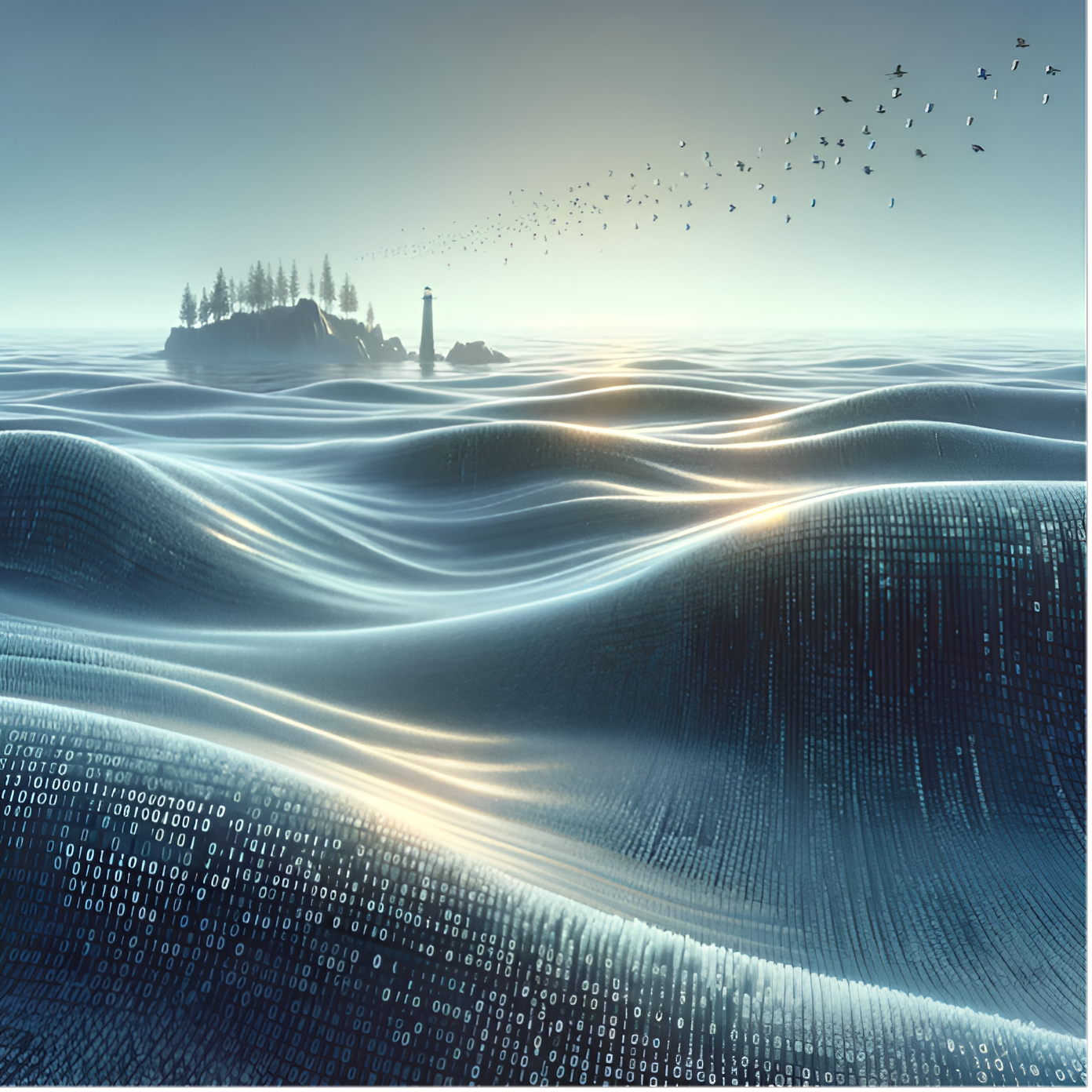 KI-generert illustrasjon: Et hav av data