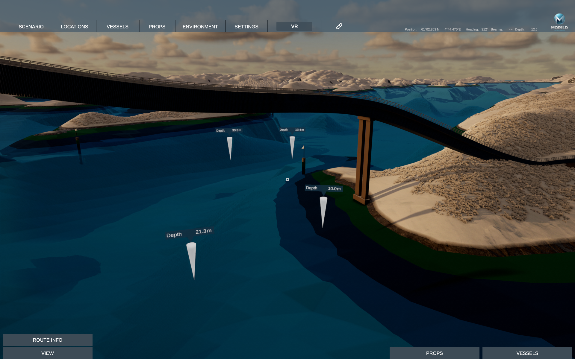 VR simulator viser en planlagt bro 
