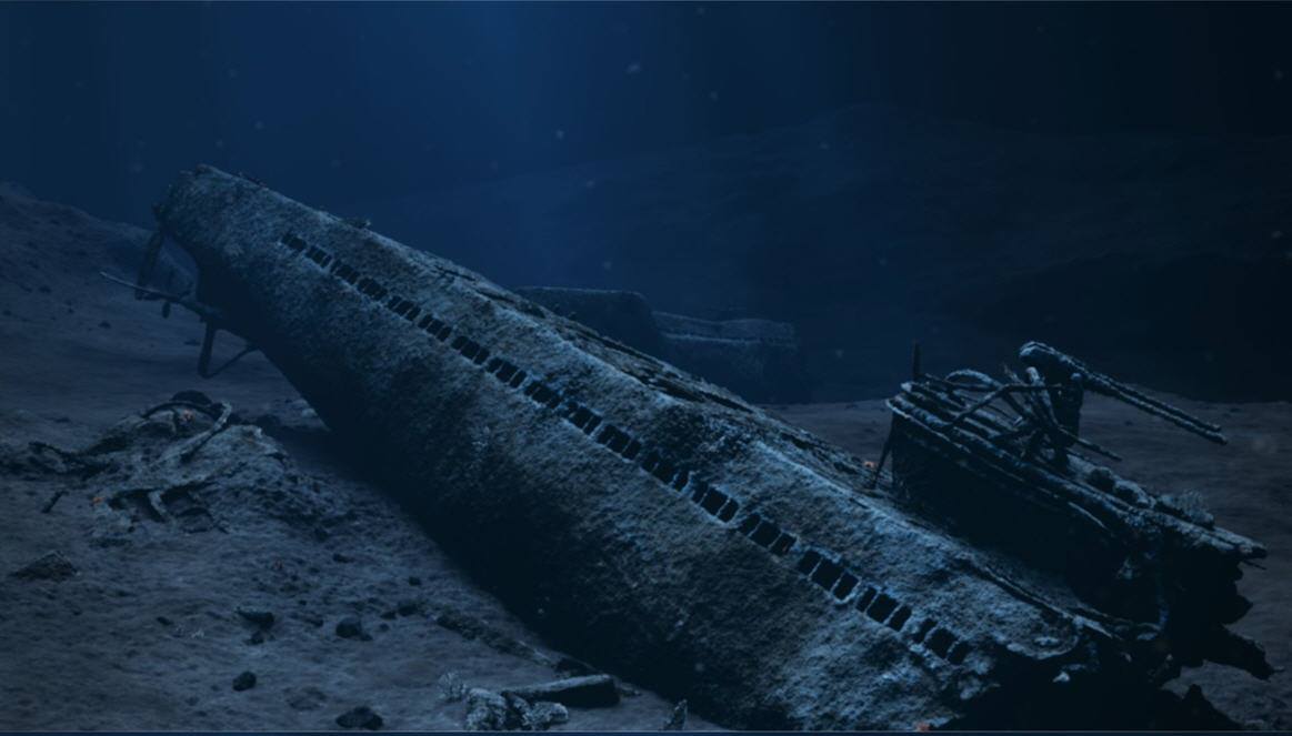 Illustrasjon av U-864.